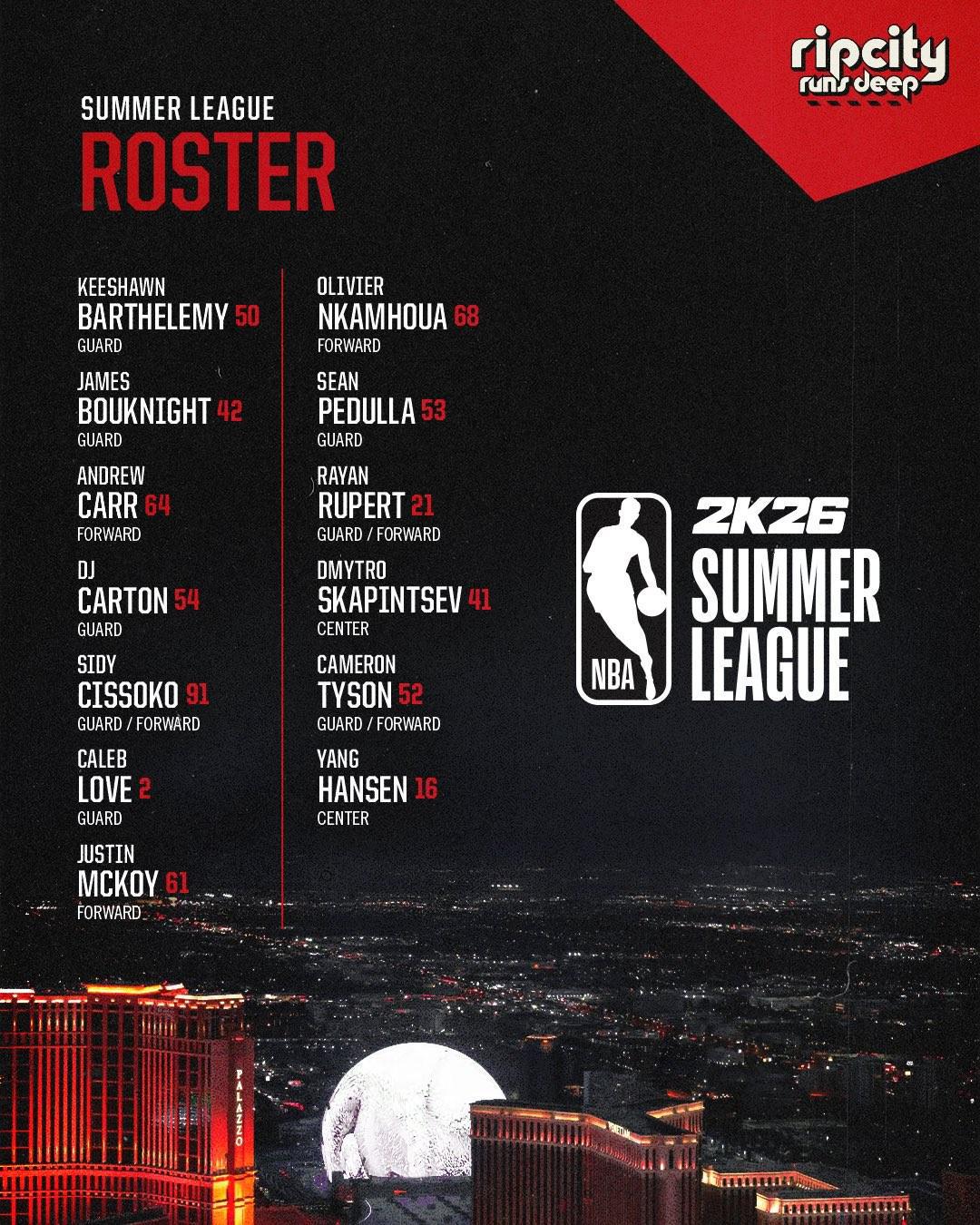 华体会官网-开拓者夏季联赛大名单：杨瀚森领衔，吕佩尔在列