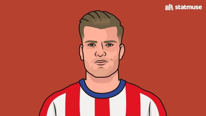 瑟洛特生涯欧冠7次首发进7球，本赛季5场首发进6球